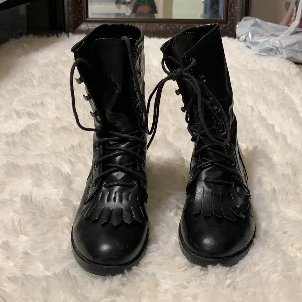 Steve Madden Black Combat Boots